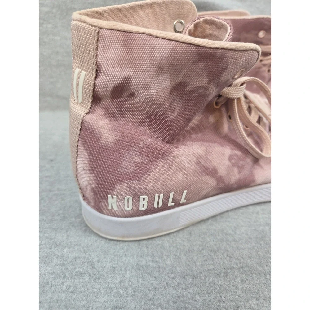 NO BULL Tie Dye Sneakers Womens 9.5‎ Dusty Rose High Top Canvas Trainers